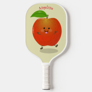 Raquette De Pickleball Illustration de dessin animé sur la pomme de danse