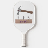 Raquette De Pickleball Illustration de dessin mignon, marteau et ongles (Verso)