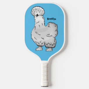 Raquette De Pickleball Illustration de la caricature du poulet Silkie