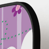 Raquette De Pickleball Illustration de la fleur rétro Ladybug 60's 70's (Détail gauche)