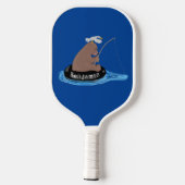Raquette De Pickleball Illustration de la pêche de l'ourson mou (Verso)