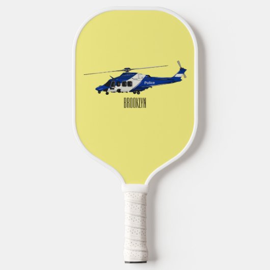 Raquette De Pickleball Illustration de l'hélicoptère de police (Recto)