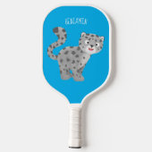 Raquette De Pickleball Illustration de mignon léopard des neiges (Verso)