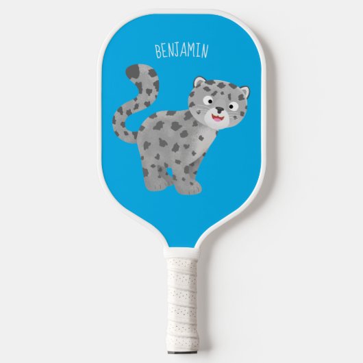Raquette De Pickleball Illustration de mignon léopard des neiges (Recto)