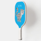Raquette De Pickleball Illustration de mignon léopard des neiges (Gauche)
