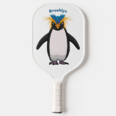 Raquette De Pickleball Illustration de mignon macaroni pingouin (Verso)