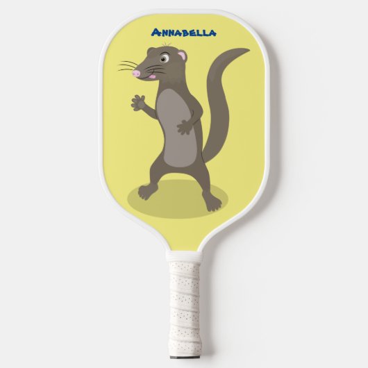 Raquette De Pickleball Illustration de mignonne mangouste (Recto)