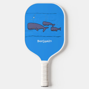 Raquette De Pickleball Illustration de mignonne migratrice de baleines à