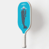Raquette De Pickleball Illustration de mignons baleines et voiliers (Gauche)