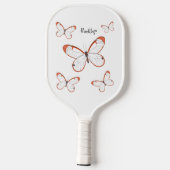 Raquette De Pickleball Illustration de papillon en verre (Verso)