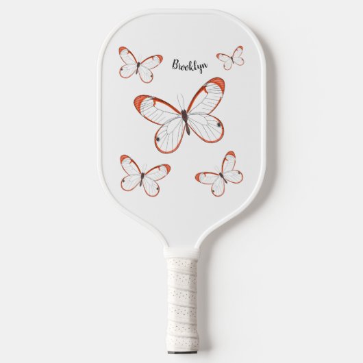 Raquette De Pickleball Illustration de papillon en verre (Recto)
