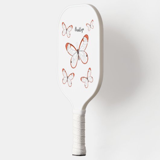 Raquette De Pickleball Illustration de papillon en verre (Gauche)