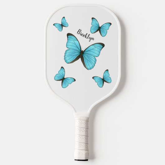 Raquette De Pickleball Illustration de papillons Morpho (Verso)