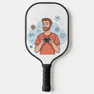 Raquette De Pickleball Illustration de personnage de joueur de dessin ani