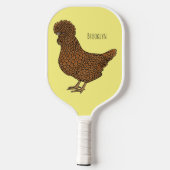 Raquette De Pickleball Illustration de poulet à la polis chamois (Verso)
