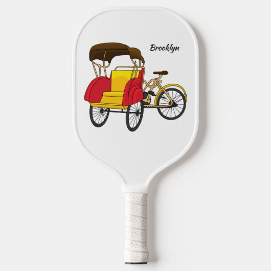 Raquette De Pickleball Illustration de pousse-pousse pédicab (Recto)