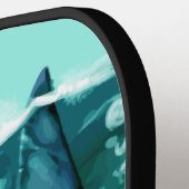 Raquette De Pickleball Illustration de requin monographique personnalisée (Détail gauche)