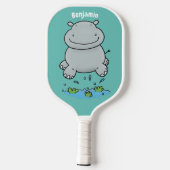 Raquette De Pickleball Illustration de saut en hippo mignon (Verso)