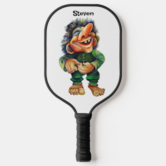 Raquette De Pickleball Illustration de troll drôle scandinave aquarelle (Recto)