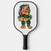Raquette De Pickleball Illustration de troll drôle scandinave aquarelle (Verso)