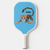 Raquette De Pickleball Illustration d'ocelot mignon (Verso)