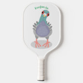 Raquette De Pickleball Illustration drôle de pigeon curieux (Verso)