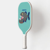 Raquette De Pickleball Illustration drôle de piranha affamée (Gauche)
