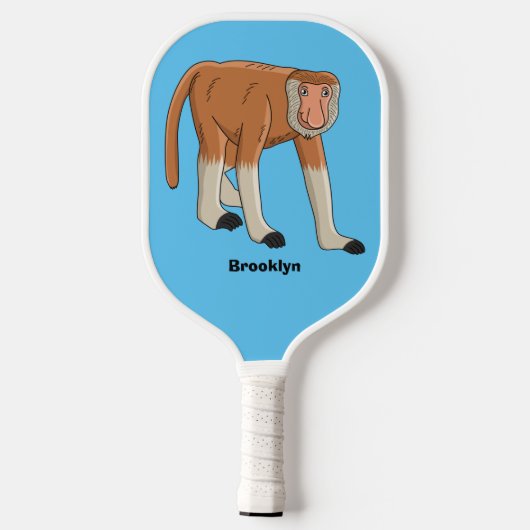 Raquette De Pickleball Illustration drôle de singe proboscis (Verso)