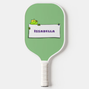 Raquette De Pickleball Illustration du panneau de grenouille verte mignon