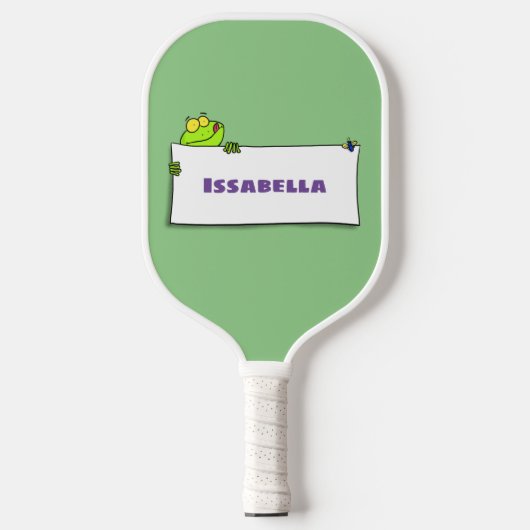 Raquette De Pickleball Illustration du panneau de grenouille verte mignon (Recto)