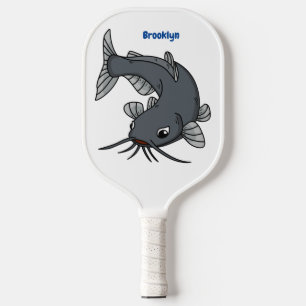 Raquette De Pickleball Illustration du poisson-chat mignon