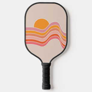 Raquette De Pickleball Illustration du soleil de style rétro