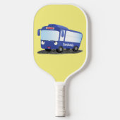 Raquette De Pickleball Illustration d'un bus moderne bleu mignon (Recto)