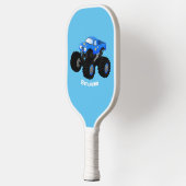 Raquette De Pickleball Illustration d'un camion monstre bleu mou (Gauche)