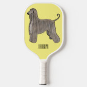 Raquette De Pickleball Illustration d'un chien hound afghan (Verso)