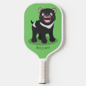 Raquette De Pickleball Illustration d'un diable de Tasmanie affamé (Verso)