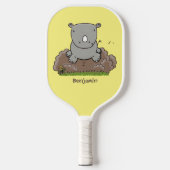 Raquette De Pickleball Illustration d'un petit rhinocéros (Recto)