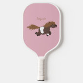 Raquette De Pickleball Illustration d'un poney de Shetland mignon (Verso)