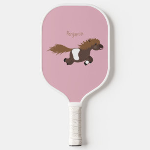 Raquette De Pickleball Illustration d'un poney de Shetland mignon