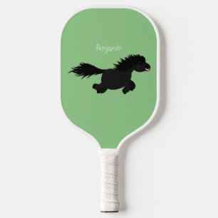 Raquette De Pickleball Illustration d'un poney de Shetland mignon