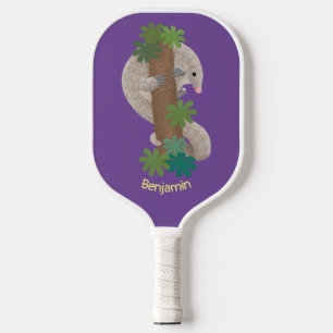 Raquette De Pickleball Illustration d'une anteure de pangolin mignonne