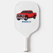Raquette De Pickleball Illustration d'une camionnette rouge mou (Verso)