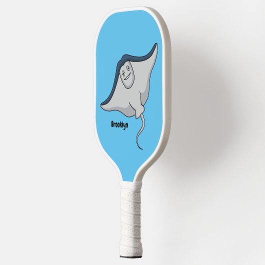 Raquette De Pickleball Illustration d'une caricature de poisson stingray (Gauche)