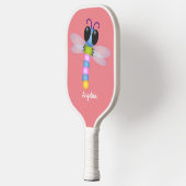 Raquette De Pickleball Illustration d'une libellule bleu et rose (Gauche)