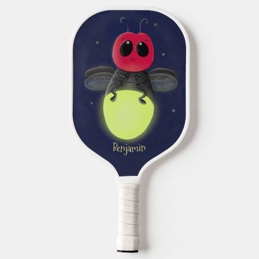 Raquette De Pickleball Illustration d'une luciole à éclair mignon (Verso)