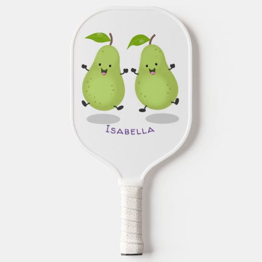 Raquette De Pickleball Illustration d'une paire de poires mignonne (Recto)