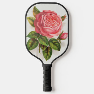 Raquette De Pickleball Illustration Florale Rose Rose Antique Cottagecore