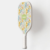 Raquette De Pickleball Illustration Flower du nom personnalisé (Gauche)
