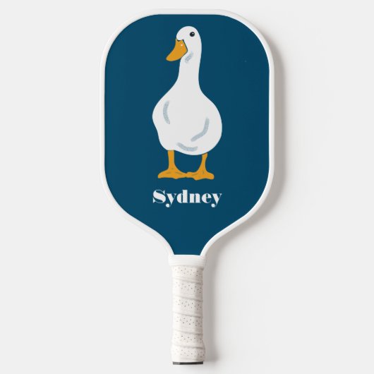 Raquette De Pickleball Illustration personnalisée de canard blanc avec pl (Recto)