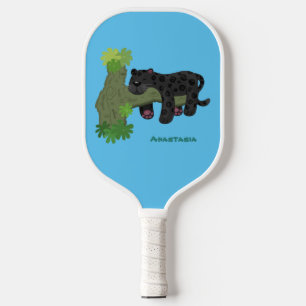 Raquette De Pickleball Image de dessin animé de chat en panthère noire ja